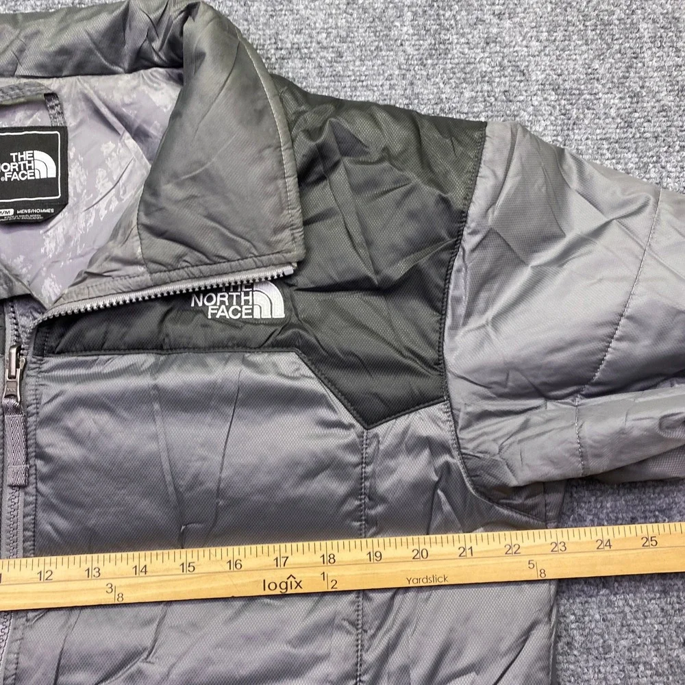 The North Face Mens Grey Black Puffer Jacket AF5T Size Medium Insulated Coat